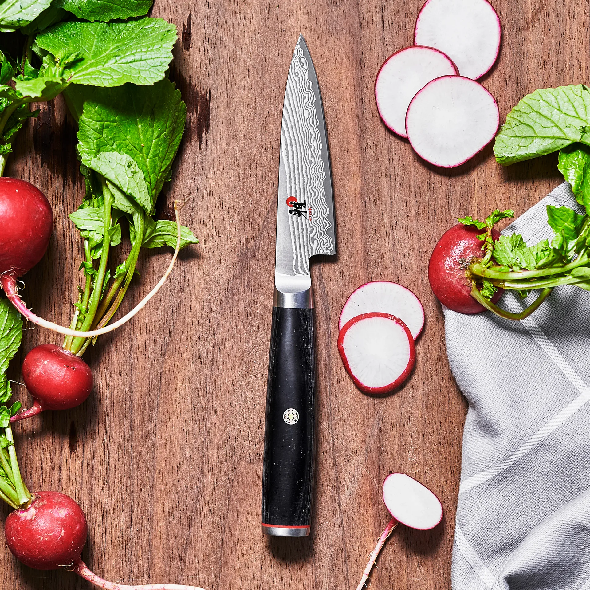 Raw 5000FCD shotoh skalkniv 9 cm, Damaskus-svart Miyabi