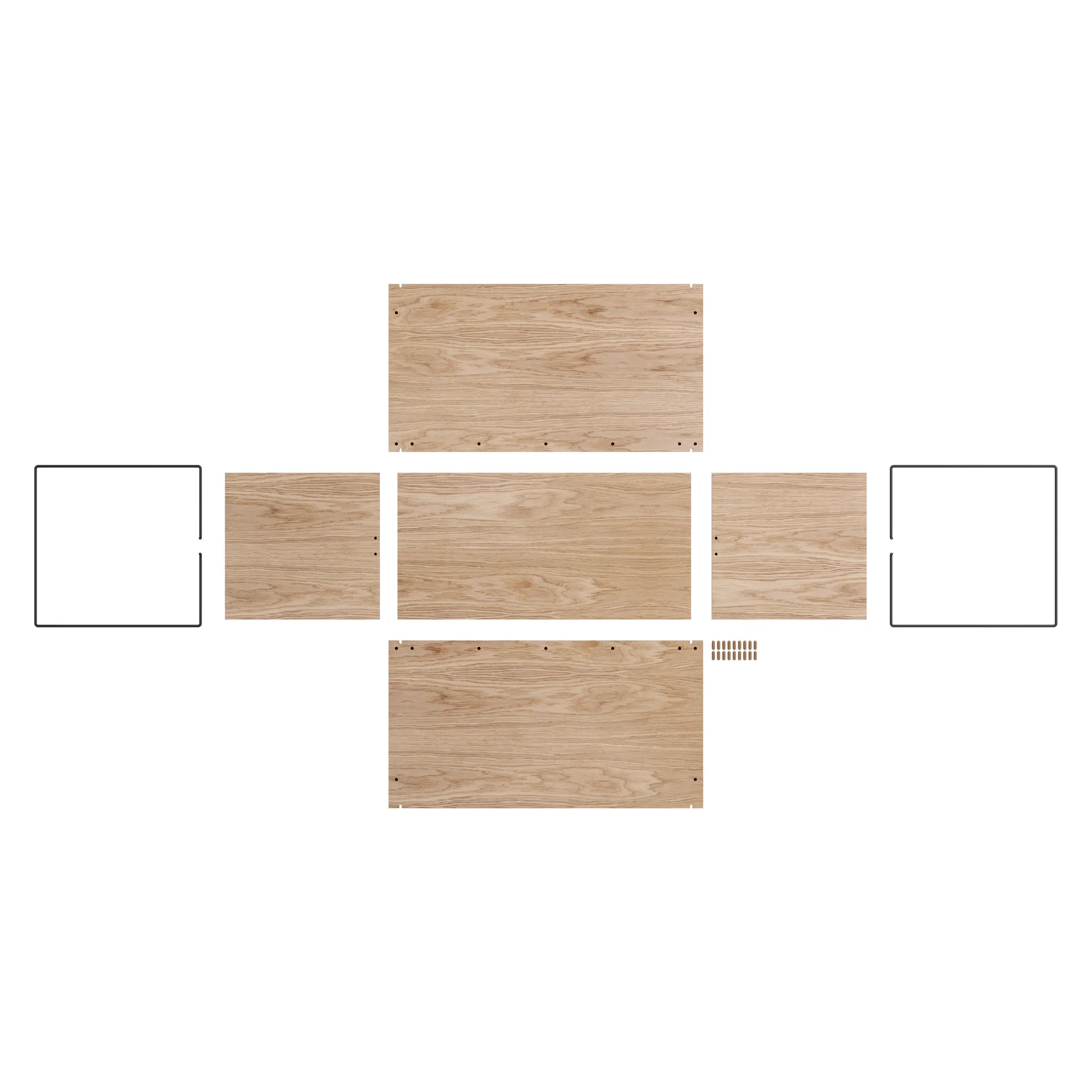 Förvaringslåda ek 33x60 cm, Wood, black MOEBE