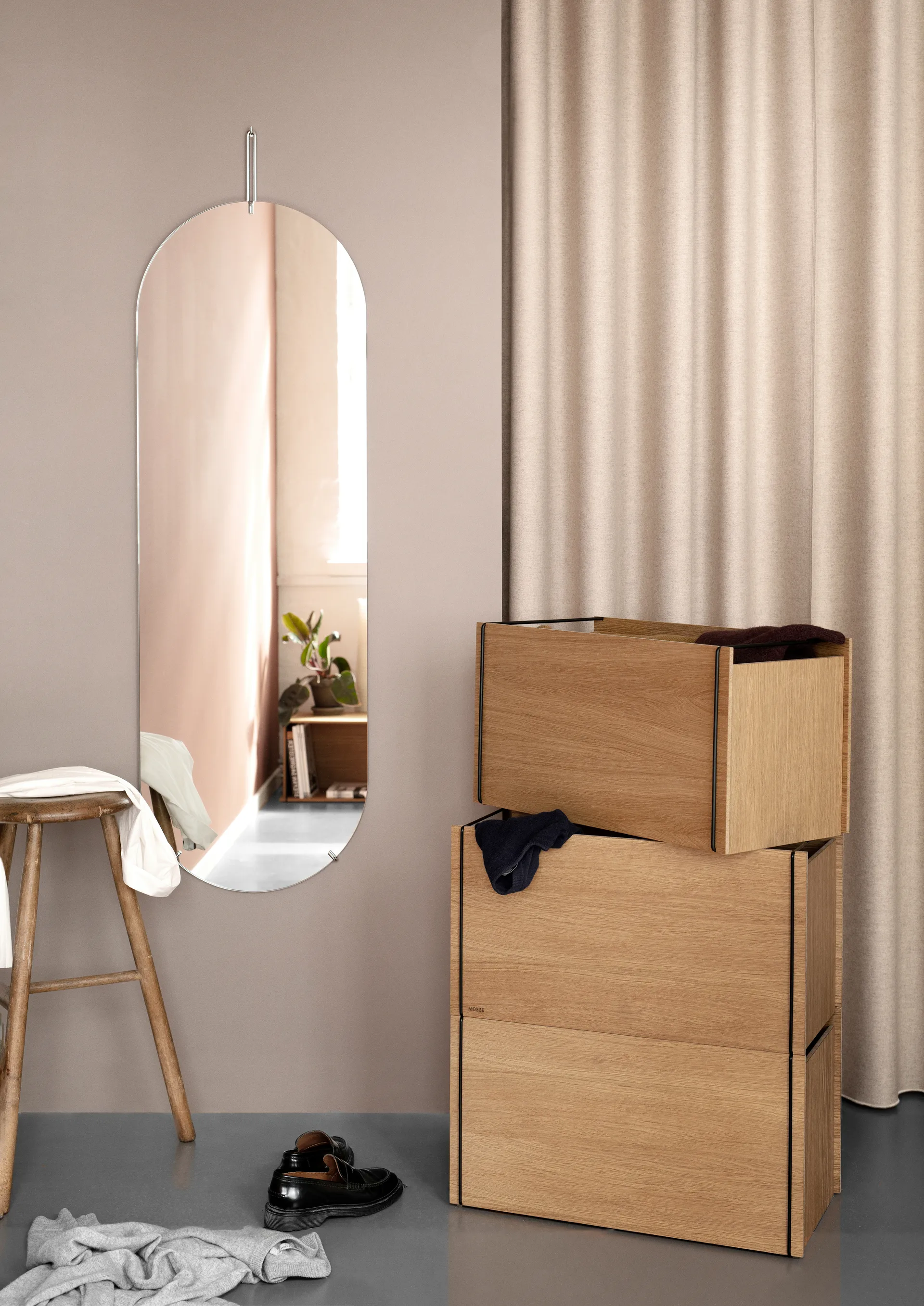 Förvaringslåda ek 33x60 cm, Wood, black MOEBE