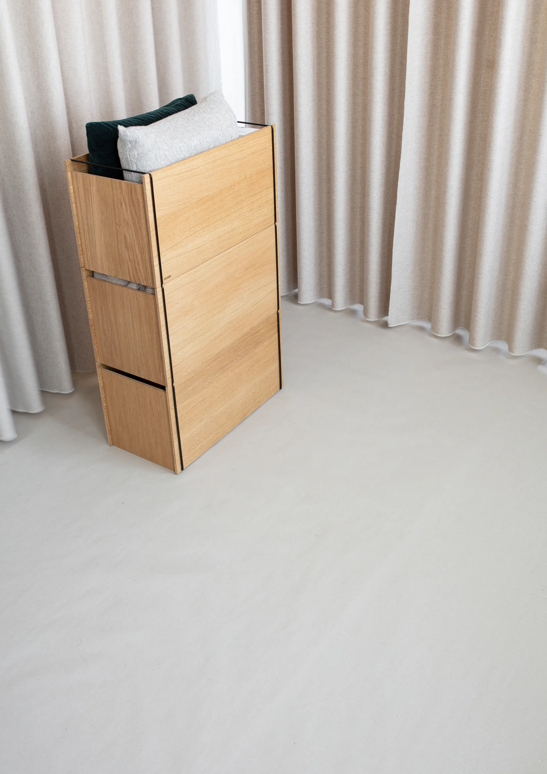 Förvaringslåda ek 33x60 cm, Wood, black MOEBE