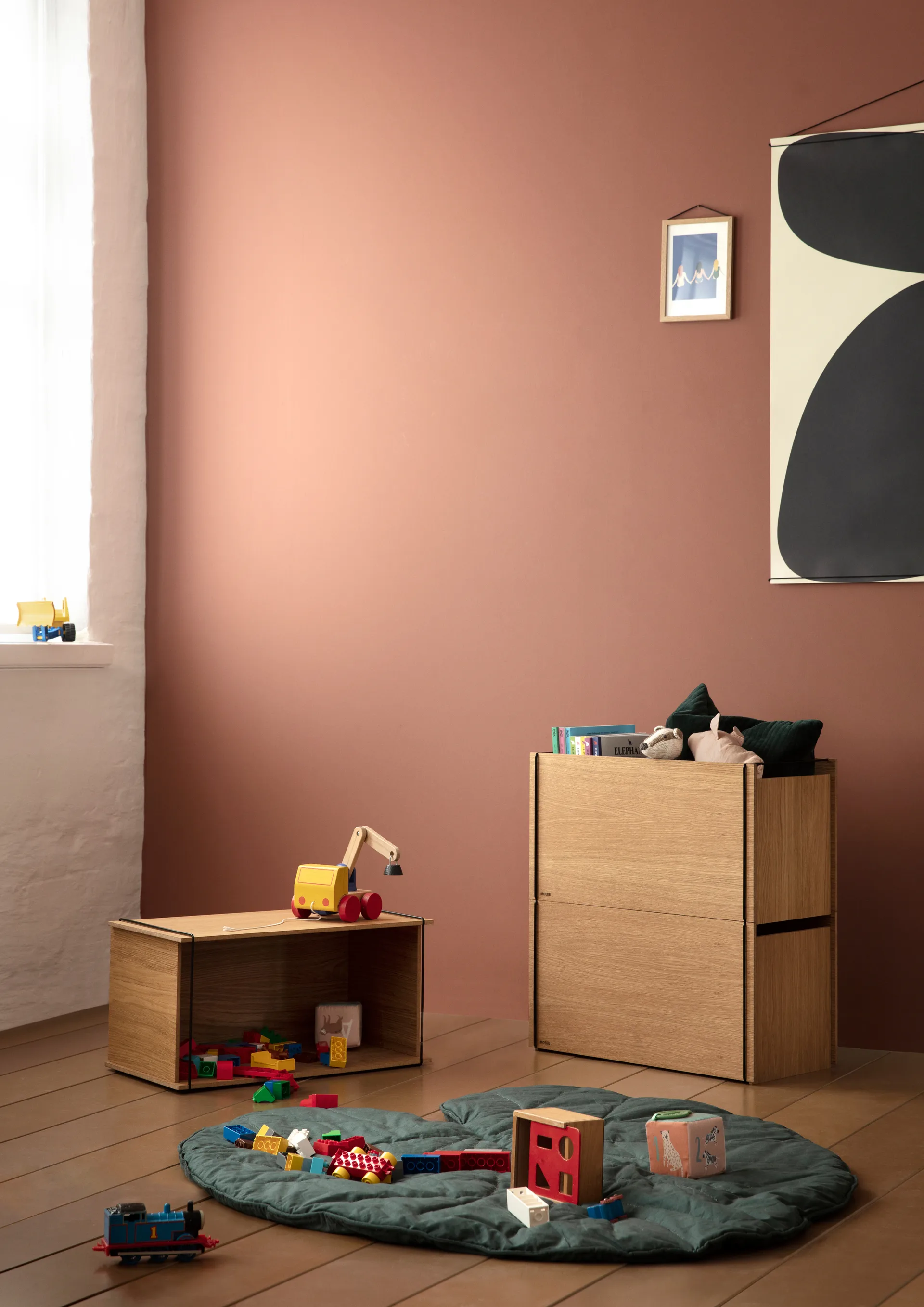 Förvaringslåda ek 33x60 cm, Wood, black MOEBE