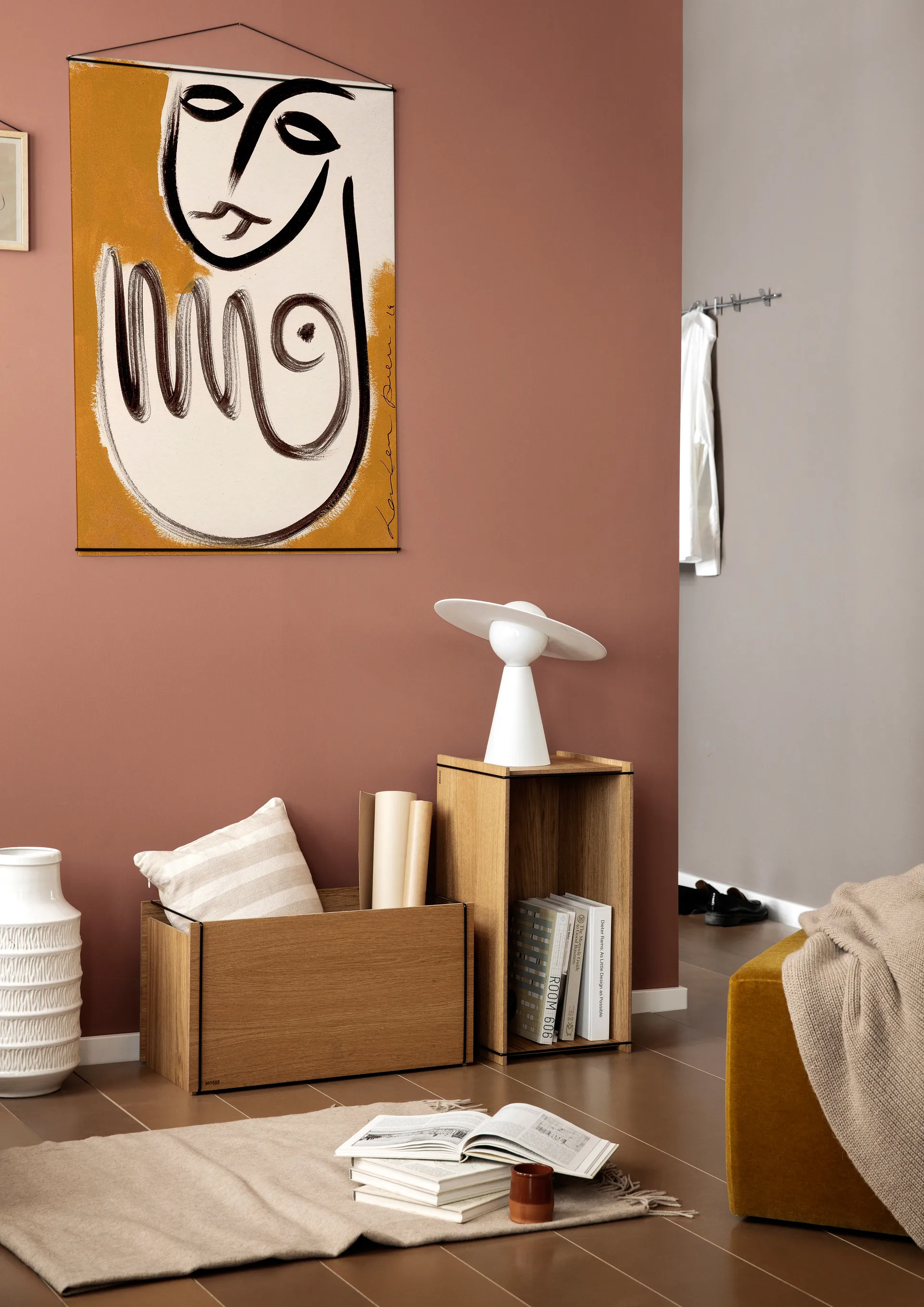 Förvaringslåda ek 33x60 cm, Wood, black MOEBE