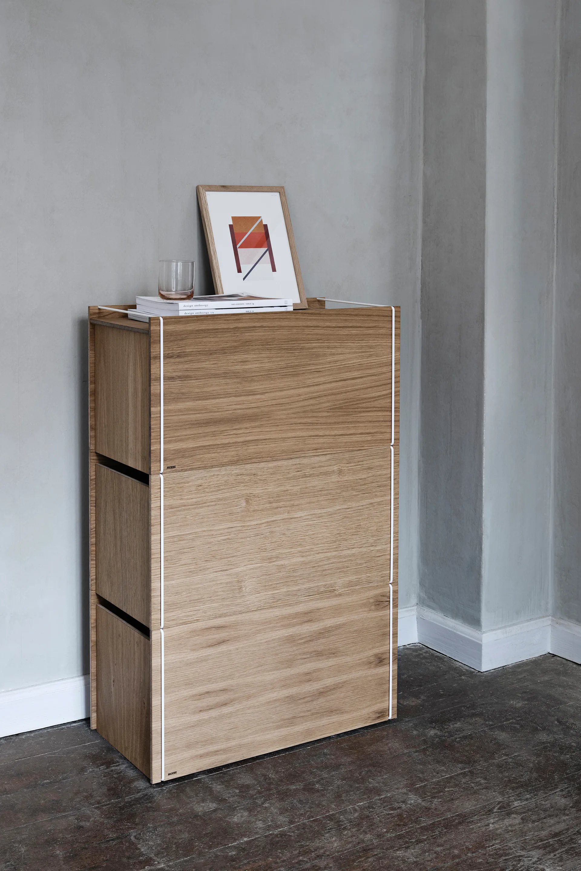 Förvaringslåda ek 33x60 cm, Wood, white MOEBE