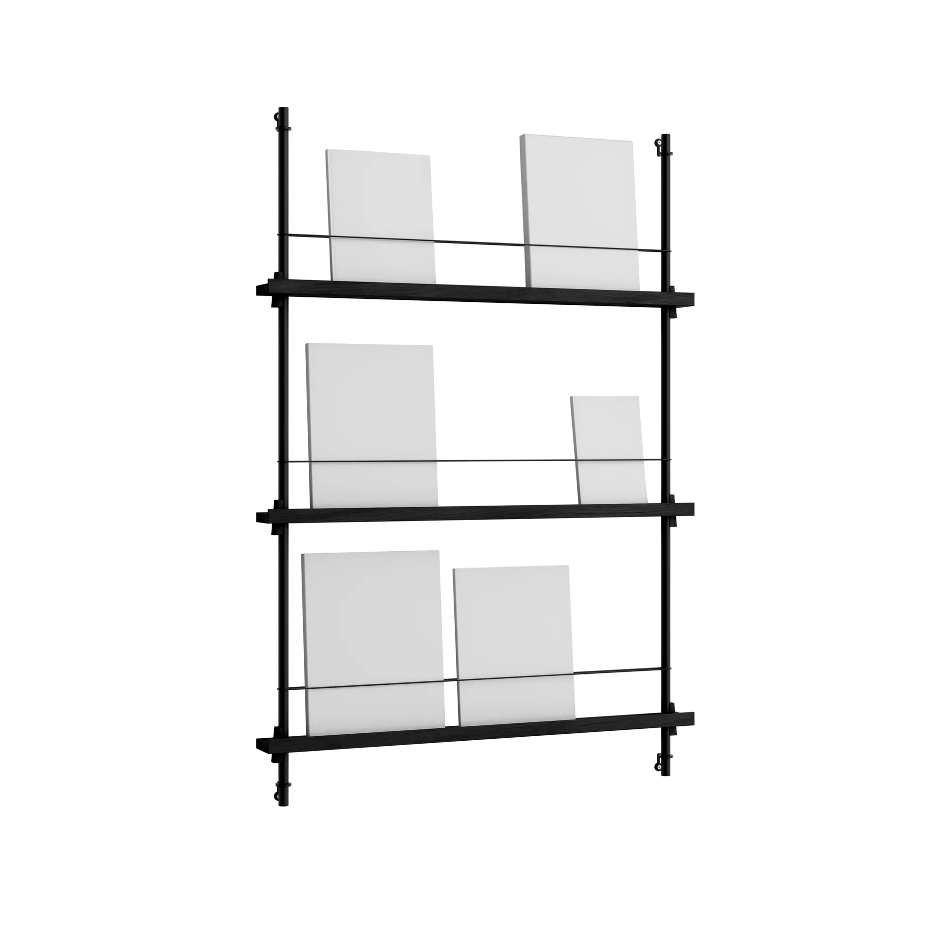 Magazine Shelving tidningsställ, Black, 85x115x7 cm, MS.115.1 MOEBE