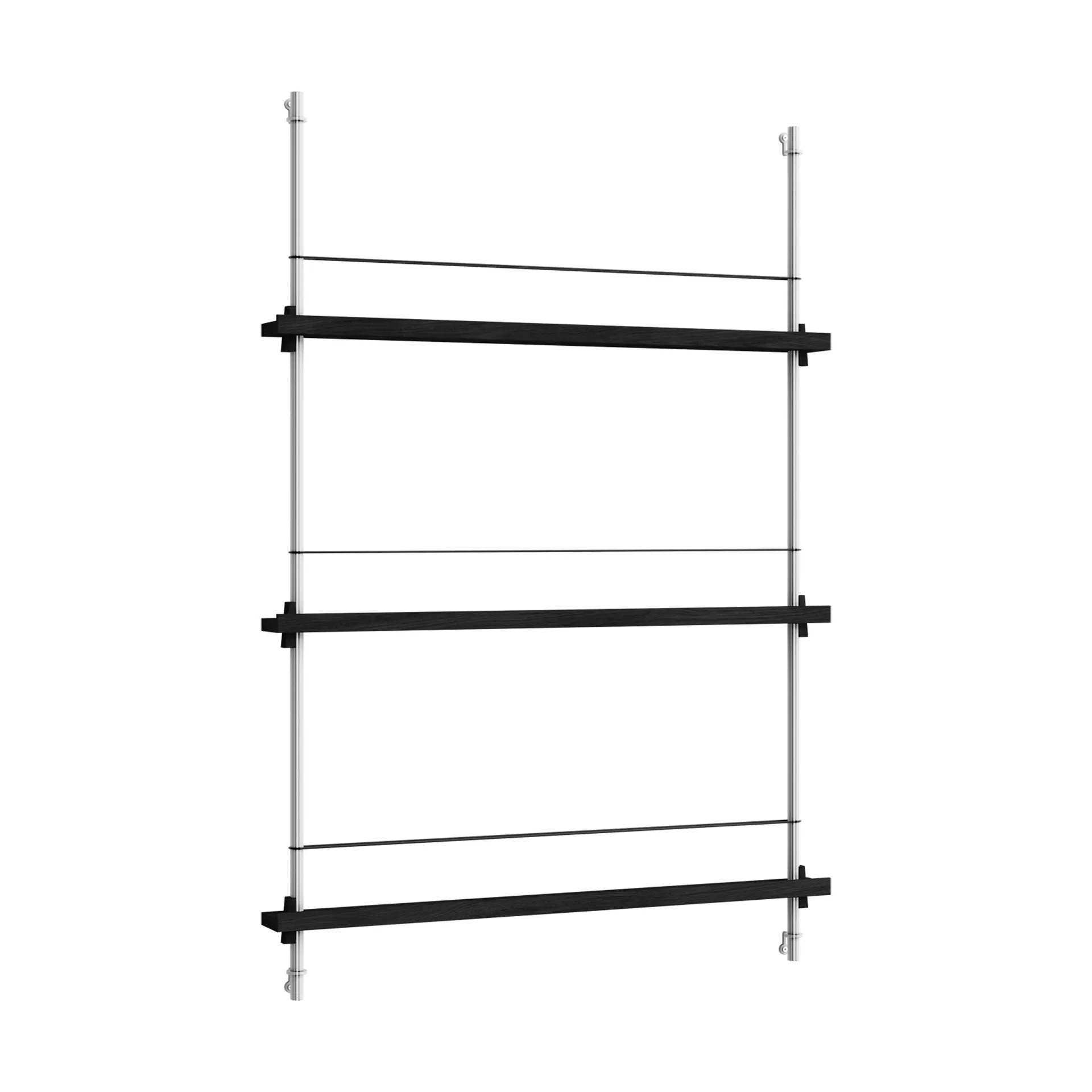 Magazine Shelving tidningsställ, Black-rostfritt stål, 85x115x7 cm, MS.115.1 MOEBE
