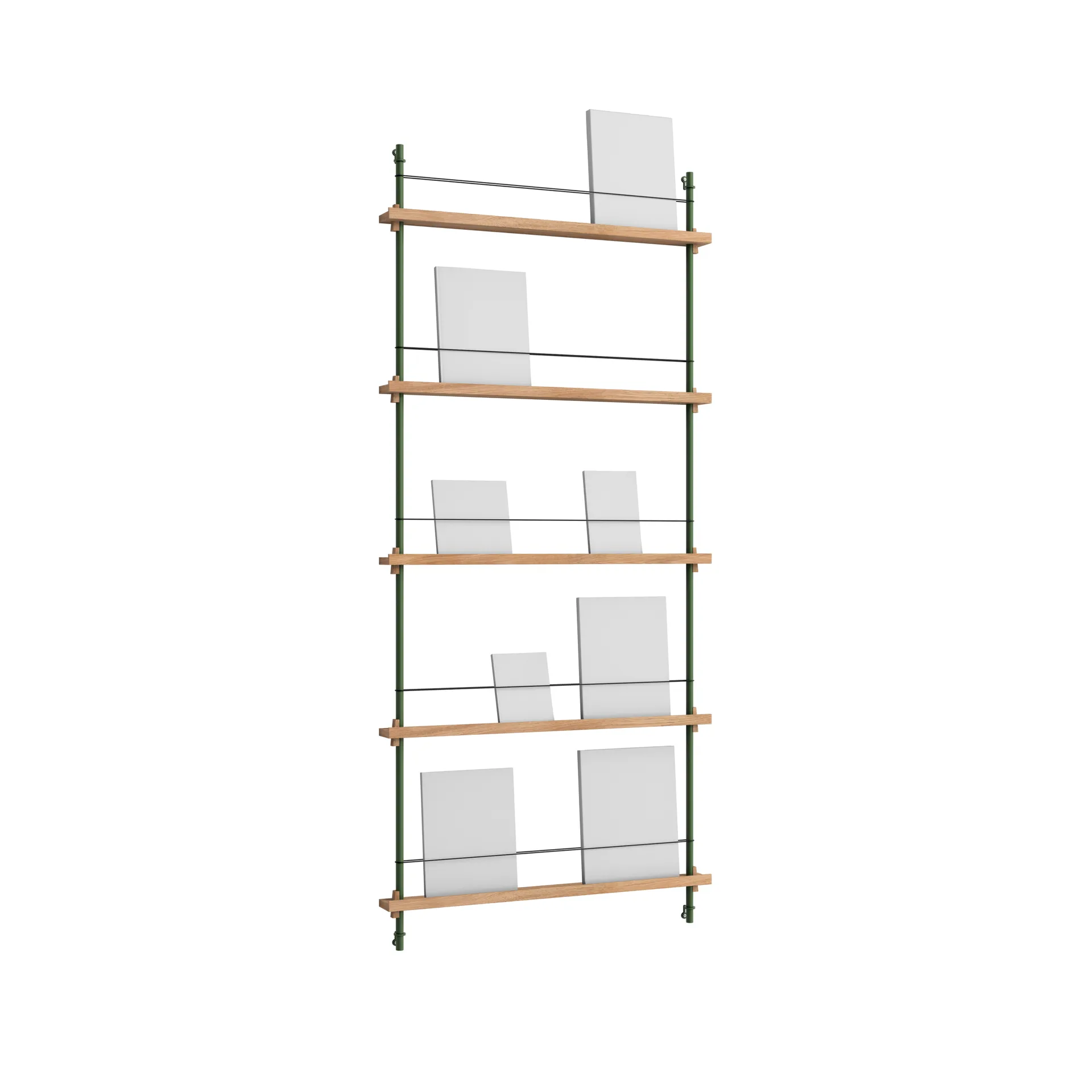 Magazine Shelving tidningsställ, Ek-pine green, 85x180x7 cm, MS.180.1 MOEBE