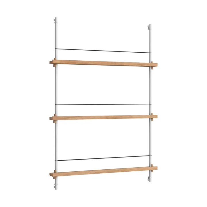 Magazine Shelving tidningsställ - Ek-rostfritt stål, 85x115x7 cm, MS.115.1 - MOEBE