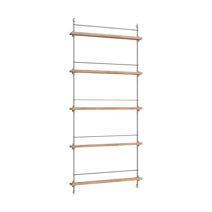 Magazine Shelving tidningsställ - Ek-rostfritt stål, 85x180x7 cm, MS.180.1 - MOEBE