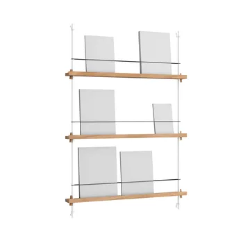 Magazine Shelving tidningsställ - Ek-white, 85x115x7 cm, MS.115.1 - MOEBE