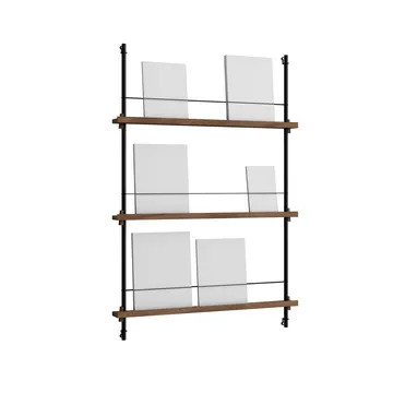 Magazine Shelving tidningsställ - Rökt ek-black, 85x115x7 cm, MS.115.1 - MOEBE