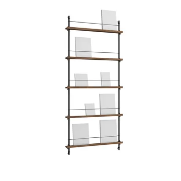 Magazine Shelving tidningsställ - Rökt ek-black, 85x180x7 cm, MS.180.1 - MOEBE