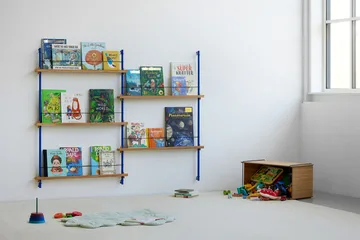 Magazine Shelving tidningsställ - Rökt ek-deep blue, 85x180x7 cm, MS.180.1 - MOEBE
