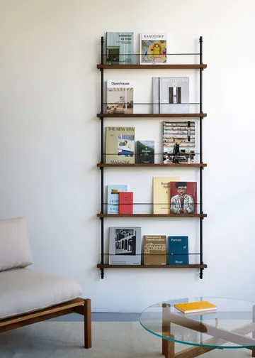 Magazine Shelving tidningsställ - Rökt ek-deep blue, 85x180x7 cm, MS.180.1 - MOEBE