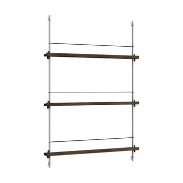 Magazine Shelving tidningsställ - Rökt ek-rostfritt stål, 85x115x7 cm, MS.115.1 - MOEBE