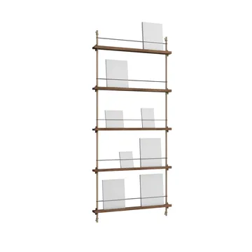 Magazine Shelving tidningsställ - Rökt ek-warm grey, 85x180x7 cm, MS.180.1 - MOEBE