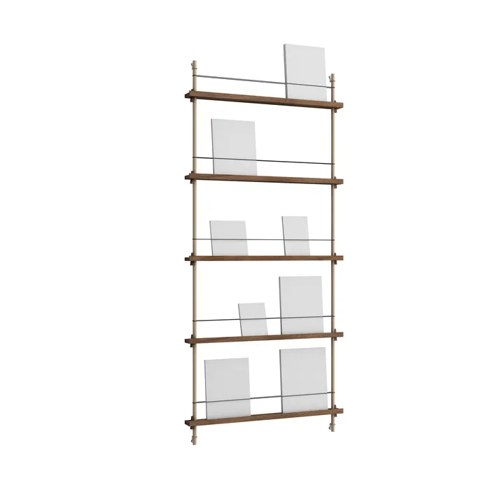 Magazine Shelving tidningsställ - Rökt ek-warm grey, 85x180x7 cm, MS.180.1 - MOEBE