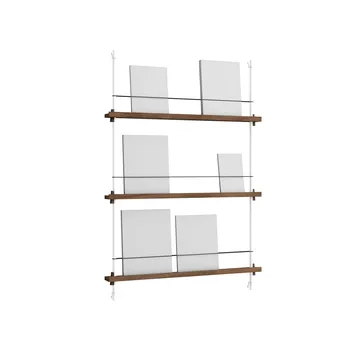 Magazine Shelving tidningsställ - Rökt ek-white, 85x115x7 cm, MS.115.1 - MOEBE
