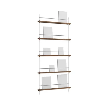 Magazine Shelving tidningsställ - Rökt ek-white, 85x180x7 cm, MS.180.1 - MOEBE