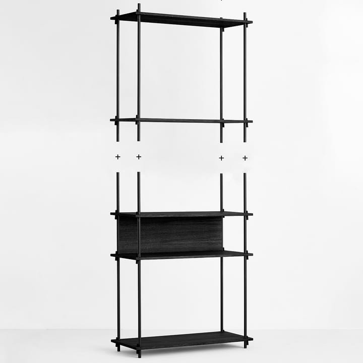 Moebe hyllben 115 cm 2-pack, Black MOEBE