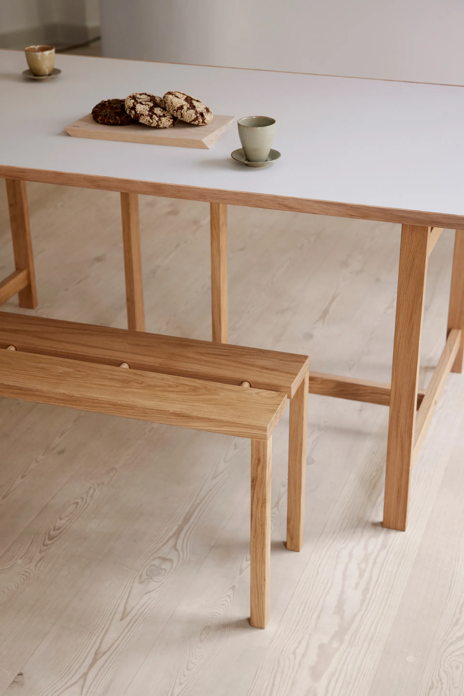 Moebe Rectangular matbord, Light grey, 220x90 cm MOEBE