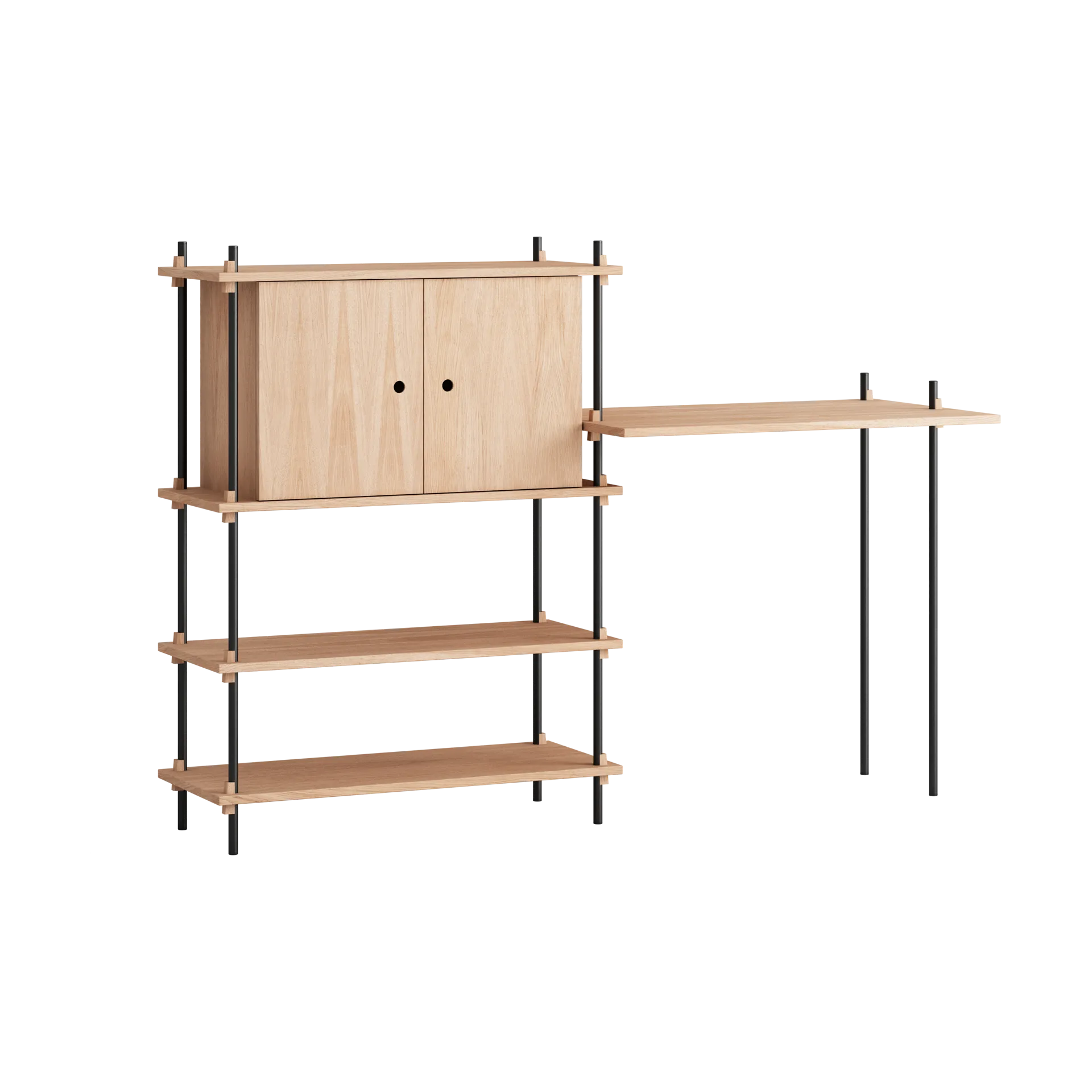 Moebe shelving system s.115.2.D, Ek-svart MOEBE