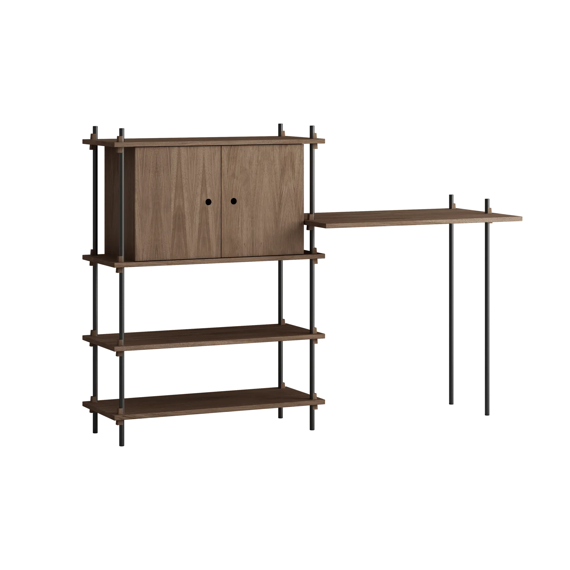 Moebe shelving system s.115.2.D, Rökt ek-svart MOEBE