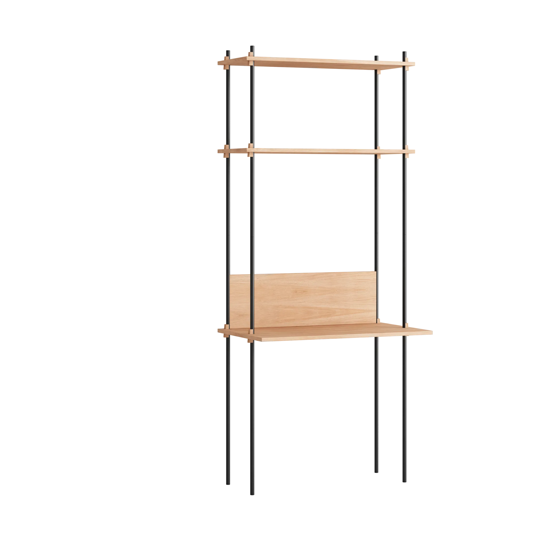 Moebe shelving system s.200.1.D, Ek-svart MOEBE