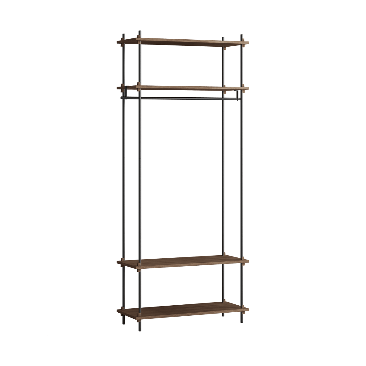 Moebe shelving system s.200.1.F Rökt ek-svart | Skandinavisk Design | Hyllor & Hyllsystem | Brun