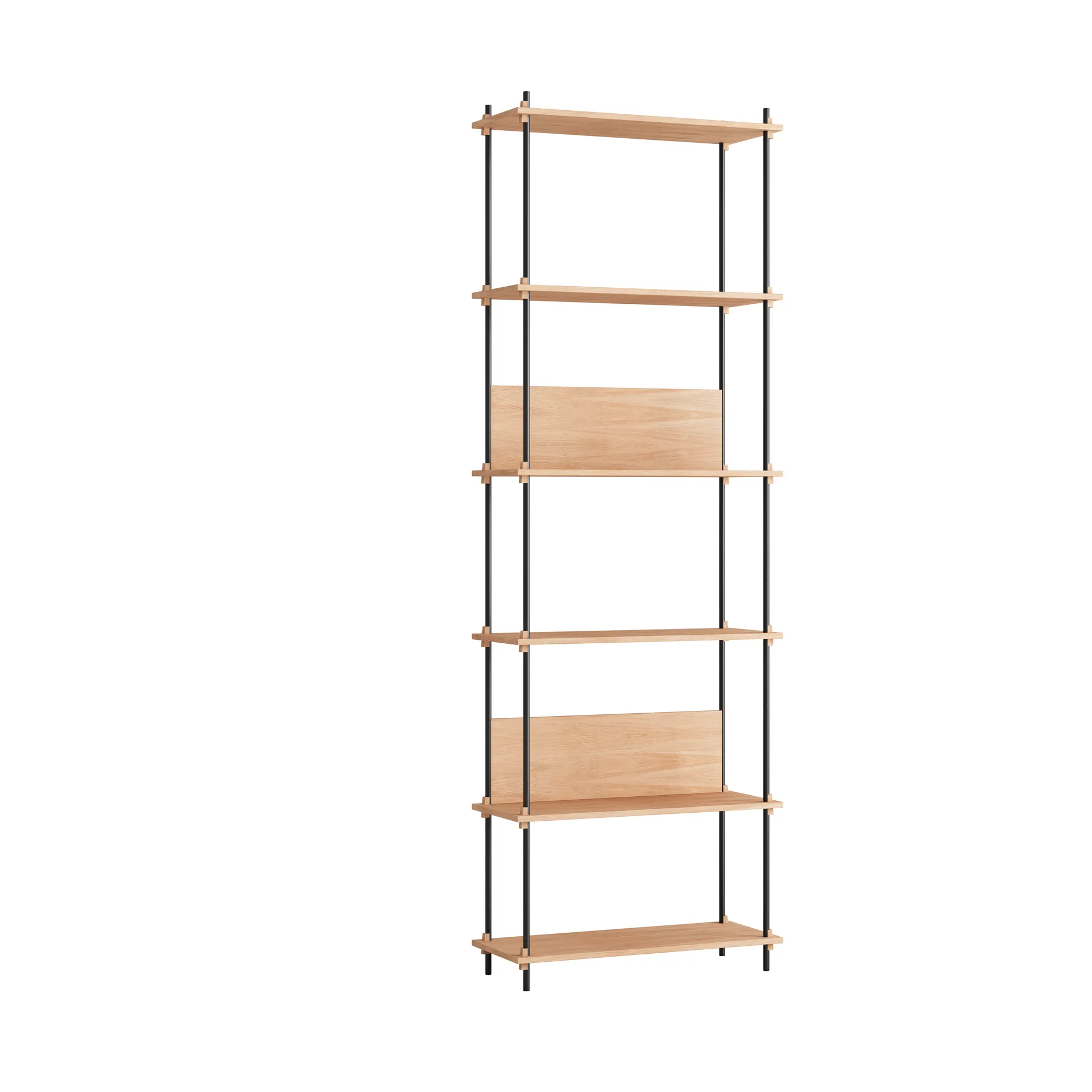 Moebe shelving system s.255.1.A, Ek-svart MOEBE