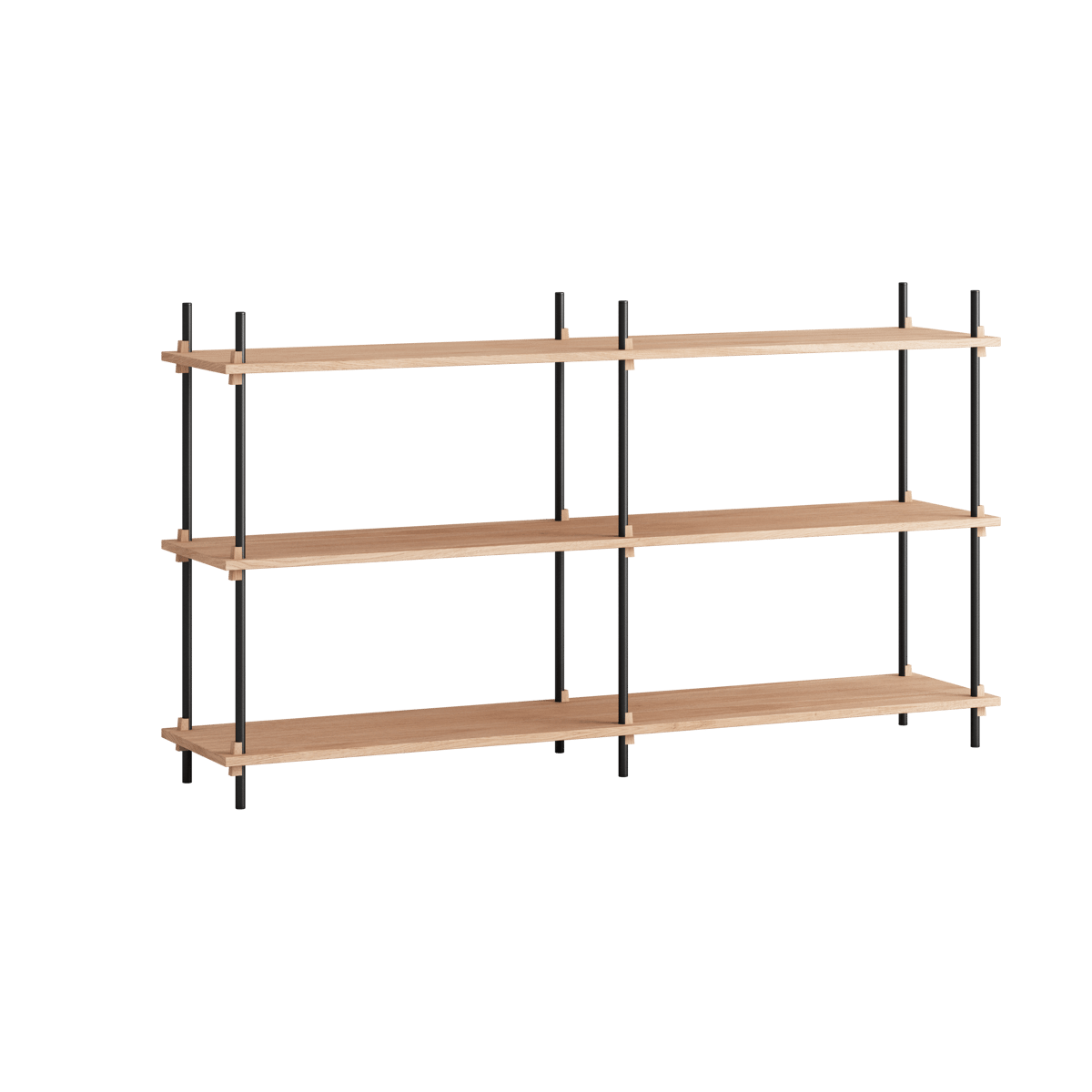 Moebe shelving system s.85.2.B Ek-svart | Skandinavisk Design | Hyllor & Hyllsystem | Brun