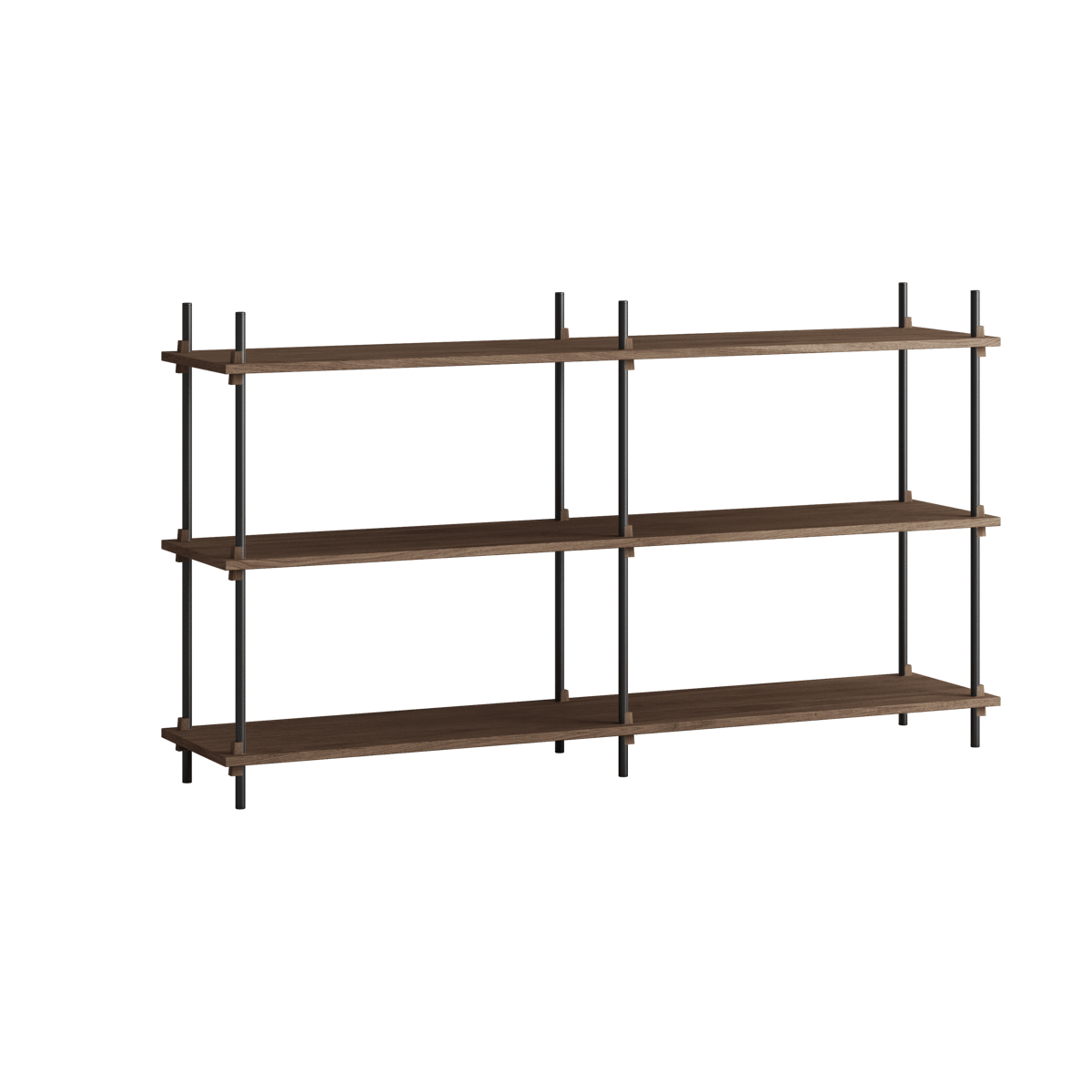 Moebe shelving system s.85.2.B Rökt ek-svart | Skandinavisk Design | Hyllor & Hyllsystem | Brun
