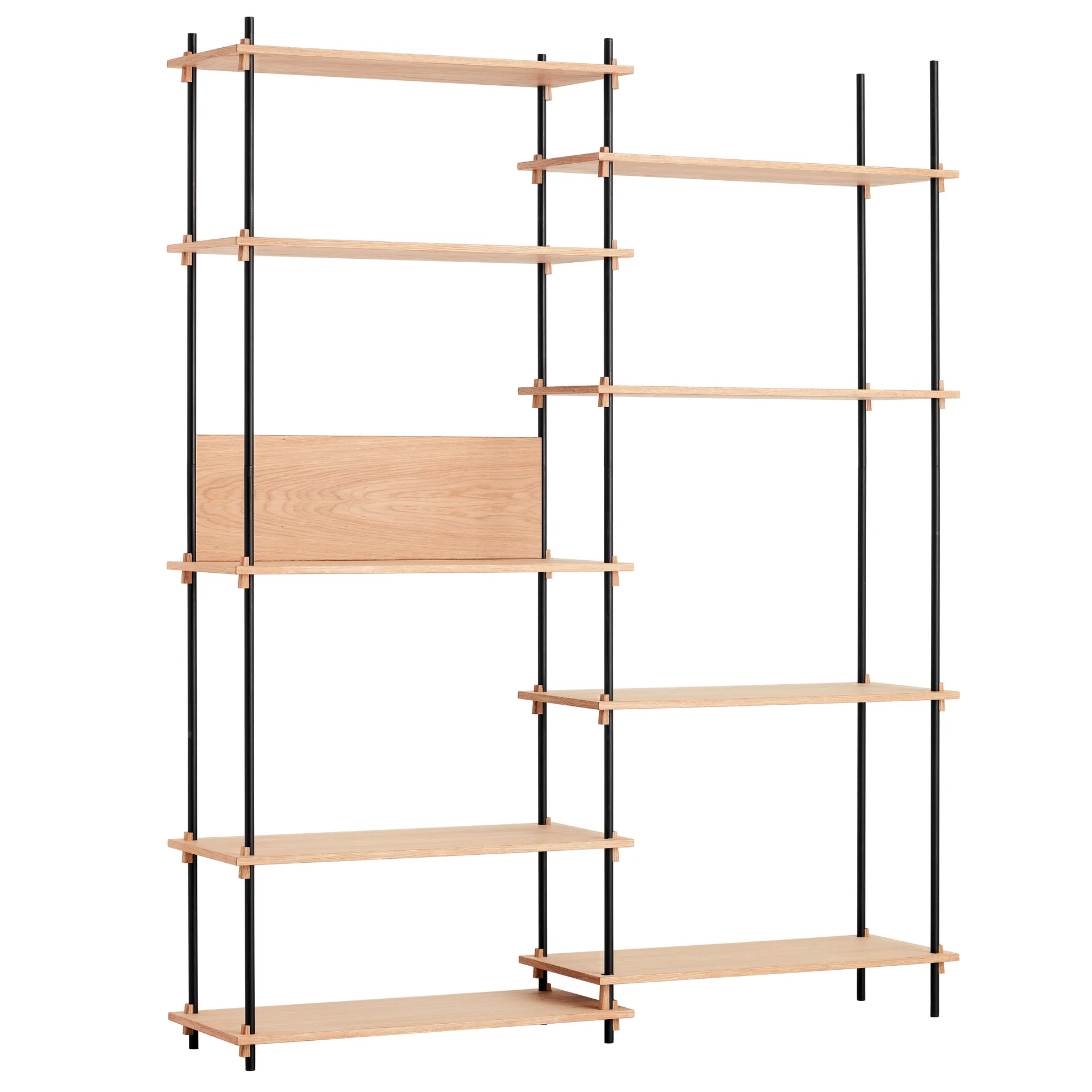 Moebe shelving system tall double, Oak MOEBE
