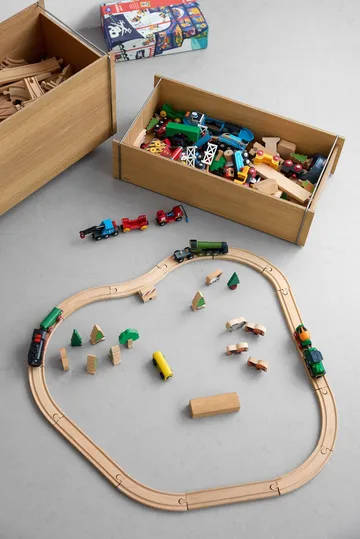 Moebe storage box - Oljad ek-rostfritt stål, low, 16,5x60x31 cm - MOEBE