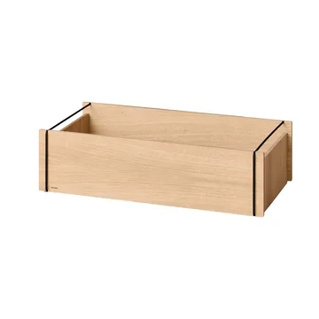 Moebe storage box - Oljad ek-svart, low, 16,5x60x31 cm - MOEBE