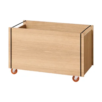 Moebe storage box - Oljad ek-svart, med hjul, 33x60x31 cm - MOEBE