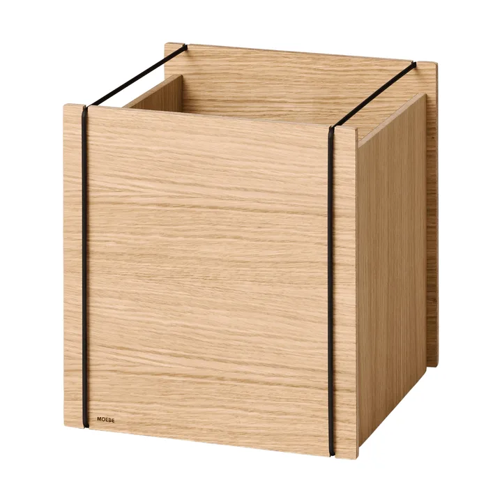 Moebe storage box - Oljad ek-svart, square, 33x30x31 cm - MOEBE