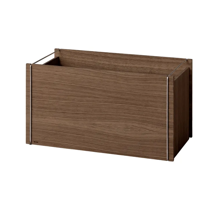 Moebe storage box - Rökt ek-rostfritt stål, 33x60x31 cm - MOEBE