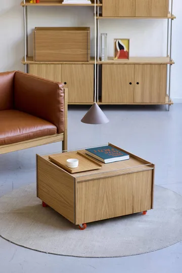 Moebe Storage Chest soffbord med förvaring - Oljad ek-rostfritt stål, 60x61x38.2 cm - MOEBE
