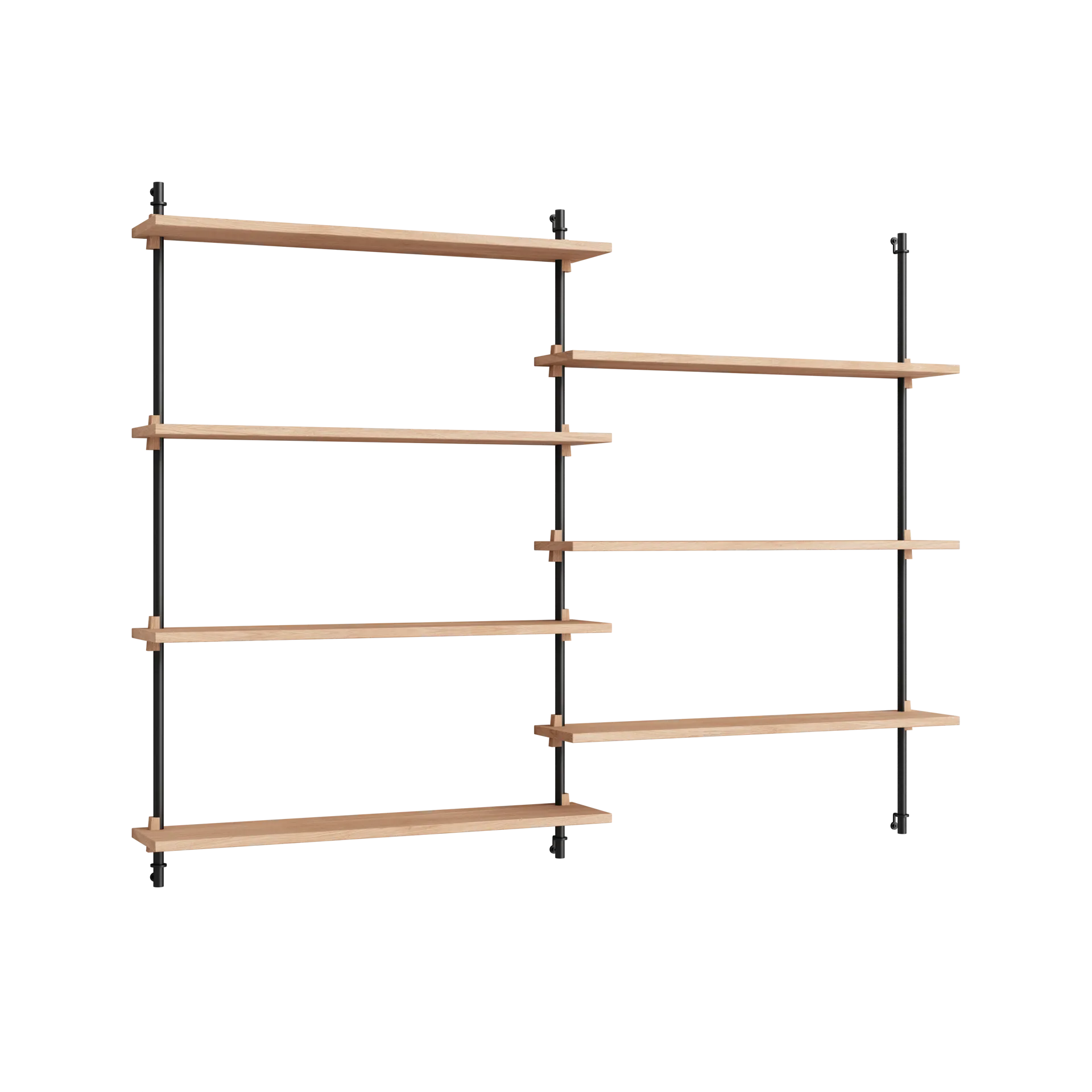 Moebe wall shelving ws.115.2.B, Ek-svart MOEBE