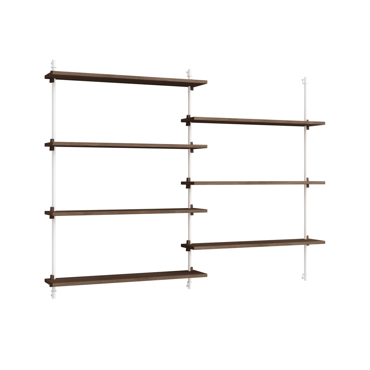 Moebe wall shelving ws.115.2.B Rökt ek-vit | Skandinavisk Design | Hyllor & Hyllsystem | Brun