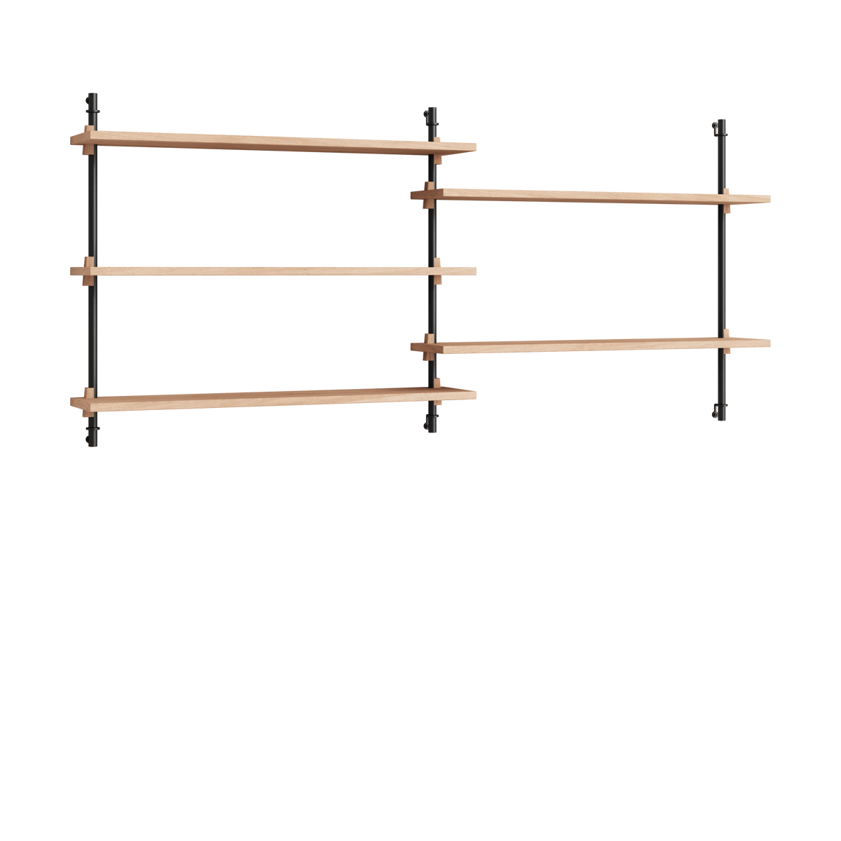Moebe wall shelving ws.65.2.B Ek-svart | Skandinavisk Design | Hyllor & Hyllsystem | Brun
