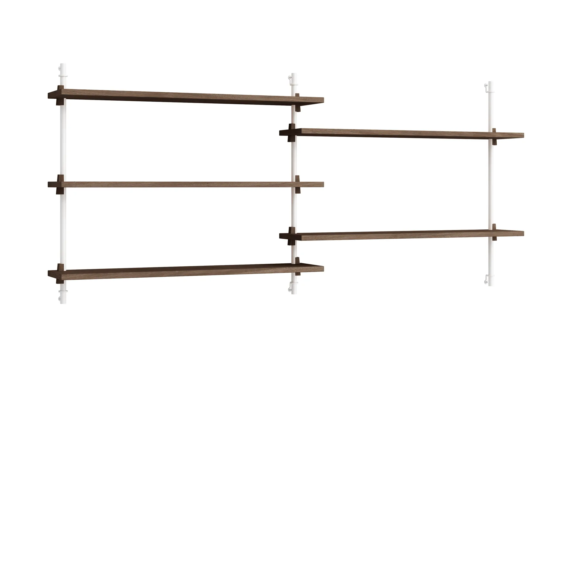 Moebe wall shelving ws.65.2.B, Rökt ek-vit MOEBE