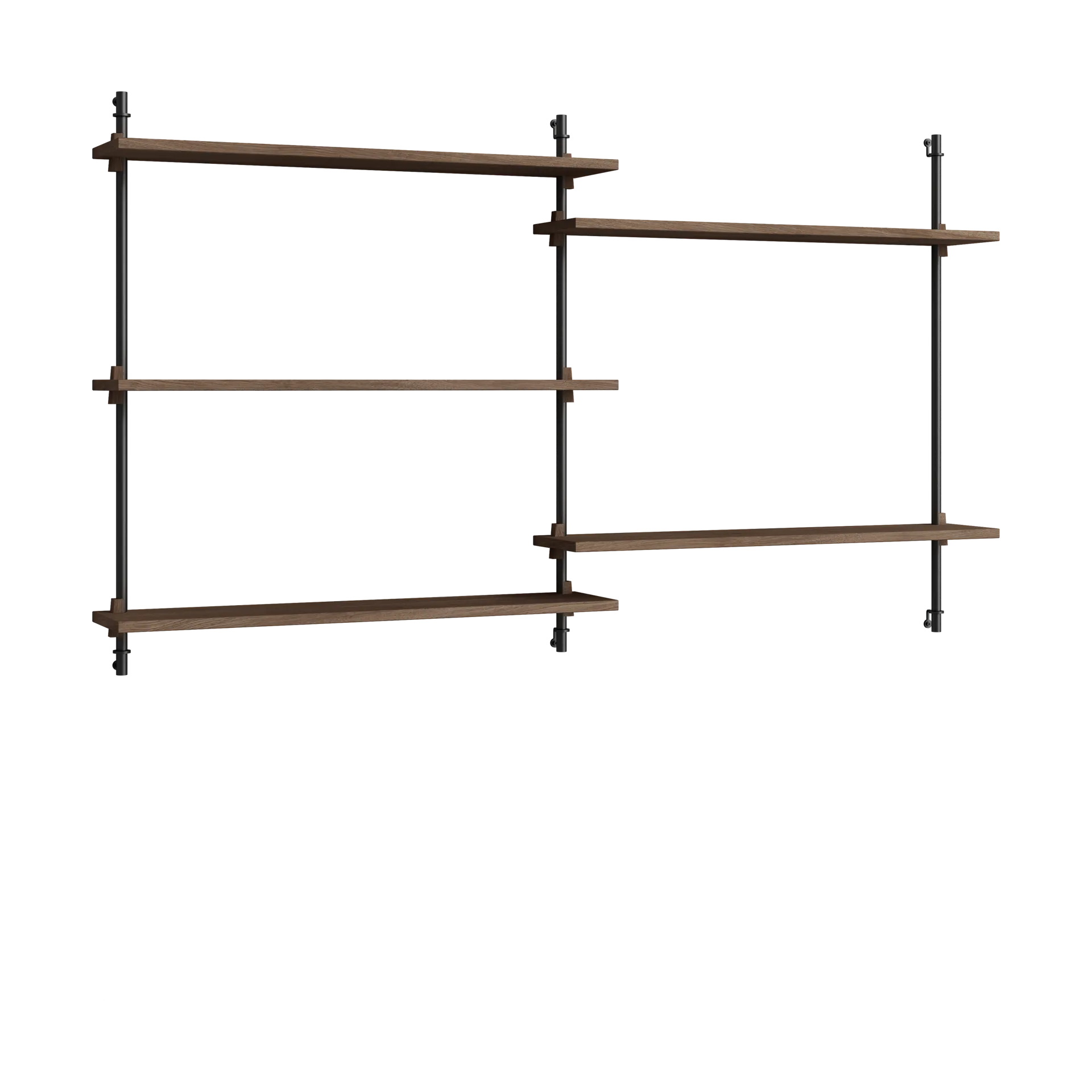 Moebe wall shelving ws.85.2.B, Rökt ek-svart MOEBE