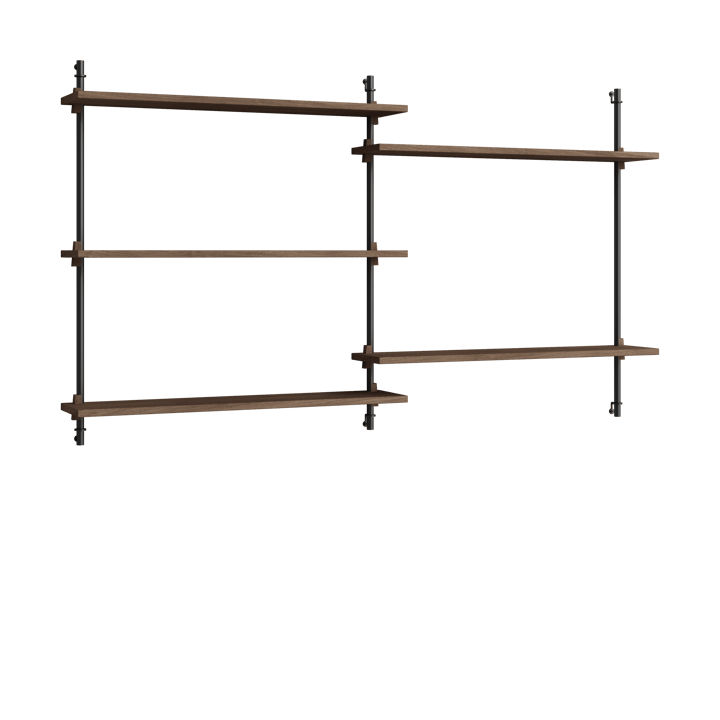 Moebe wall shelving ws.85.2.B - Rökt ek-svart - MOEBE