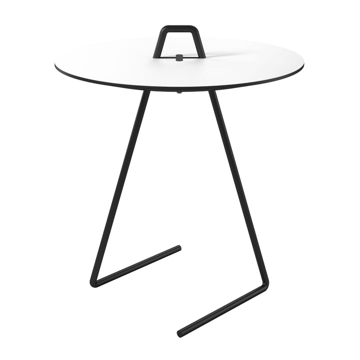 Portabelt sidobord Ø45 cm - Black, White - MOEBE