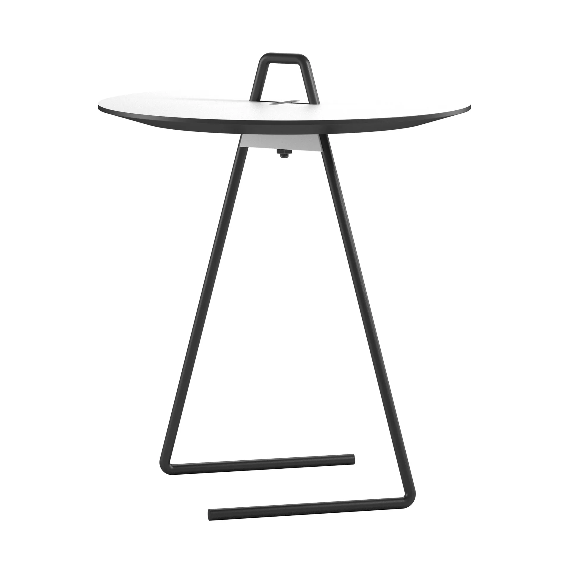 Portabelt sidobord Ø45 cm, Black, White MOEBE