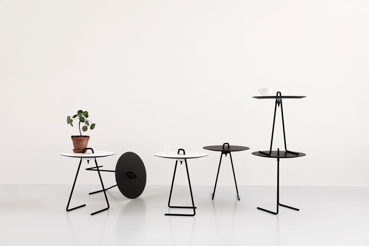 Portabelt sidobord Ø45 cm - Black, White - MOEBE
