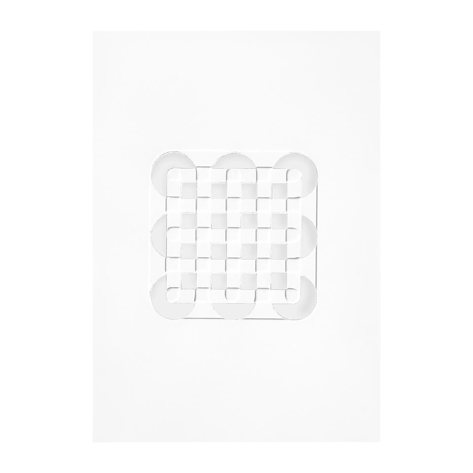 Relief konstverk circles & squares 14,8x21 cm, Off White MOEBE