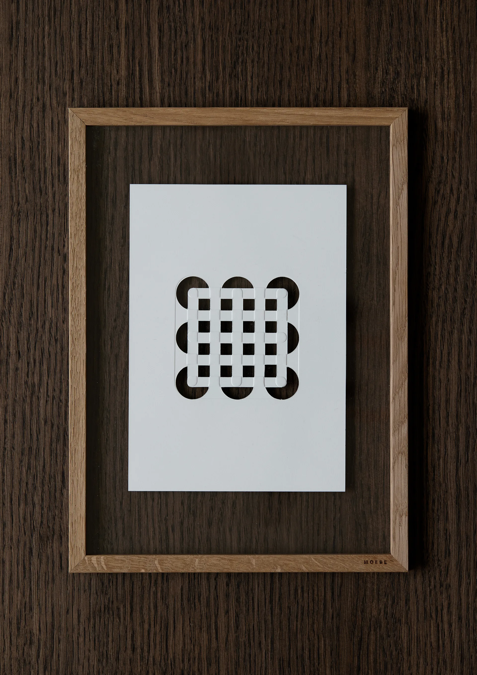 Relief konstverk circles & squares 14,8x21 cm, Off White MOEBE