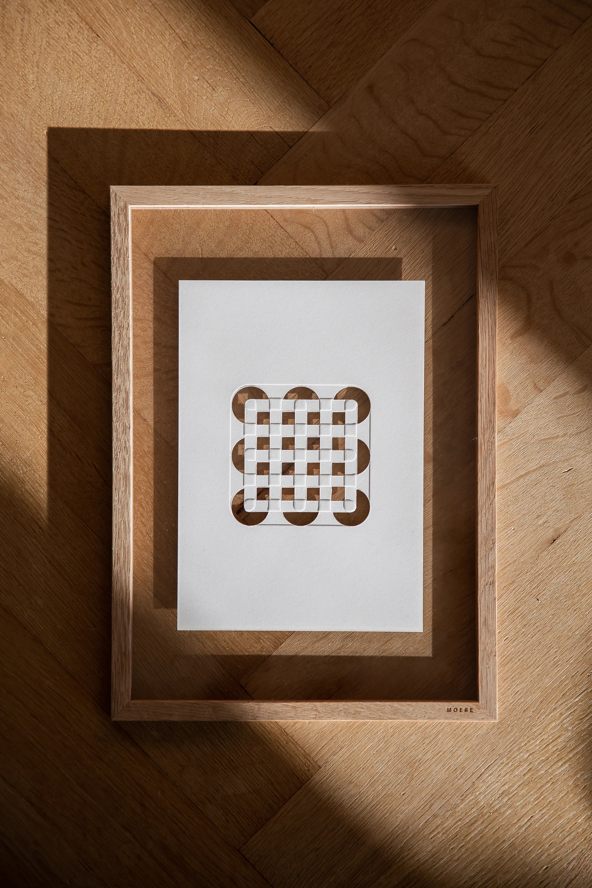 Relief konstverk circles & squares 21x29,7 cm, Off White MOEBE